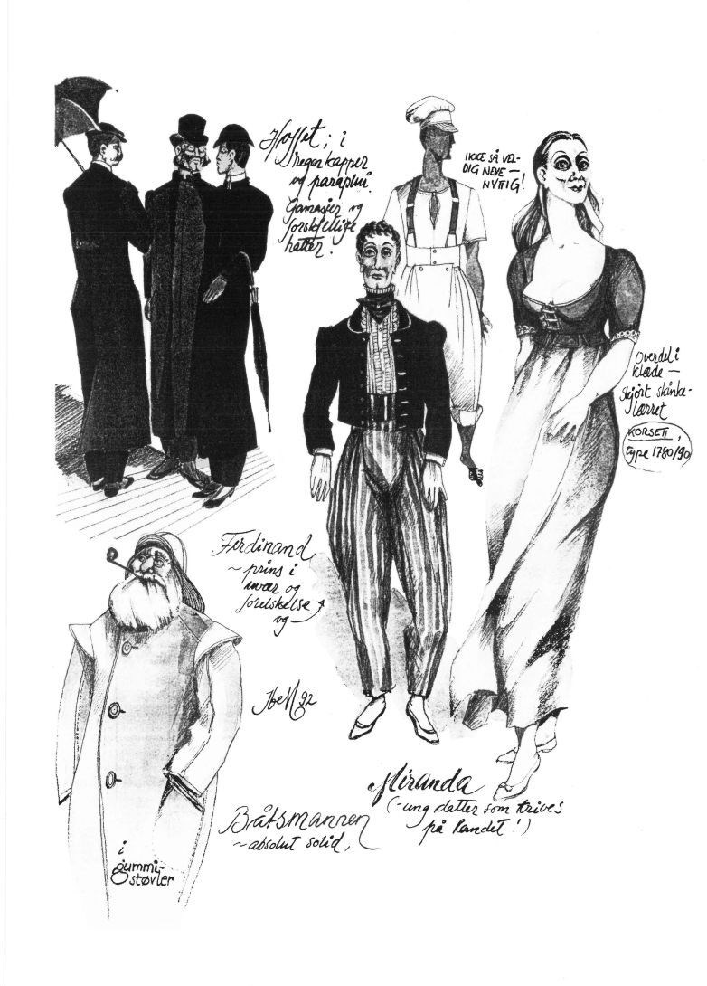 Scenograf Helge Hoff Monsens kostymetegninger til William Shakespeares Stormen.jpg